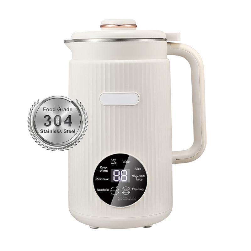 9-In-1 Smart Soy Milk Maker Machine with 40Oz Capacity - No Grind/Filter Needed, Direct Bean-To-Milk, Ultra-Quiet, 12H Timer, Stainless Steel, Auto-Clean & Non-Toxic Design, Mothers' Day Gift Soy Milk Maker Cashew Milk