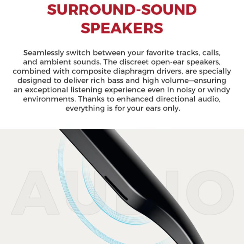 ZIHNIC M01 Intelligent Camera and Video Glasses, Built-In High-Definition Camera, Equipped with Surround Sound Headphones and Speakers,And Have Smart Polarized Lenses That Block Blue Light. They Are Suitable for Daily Activities Such Work and Driving.